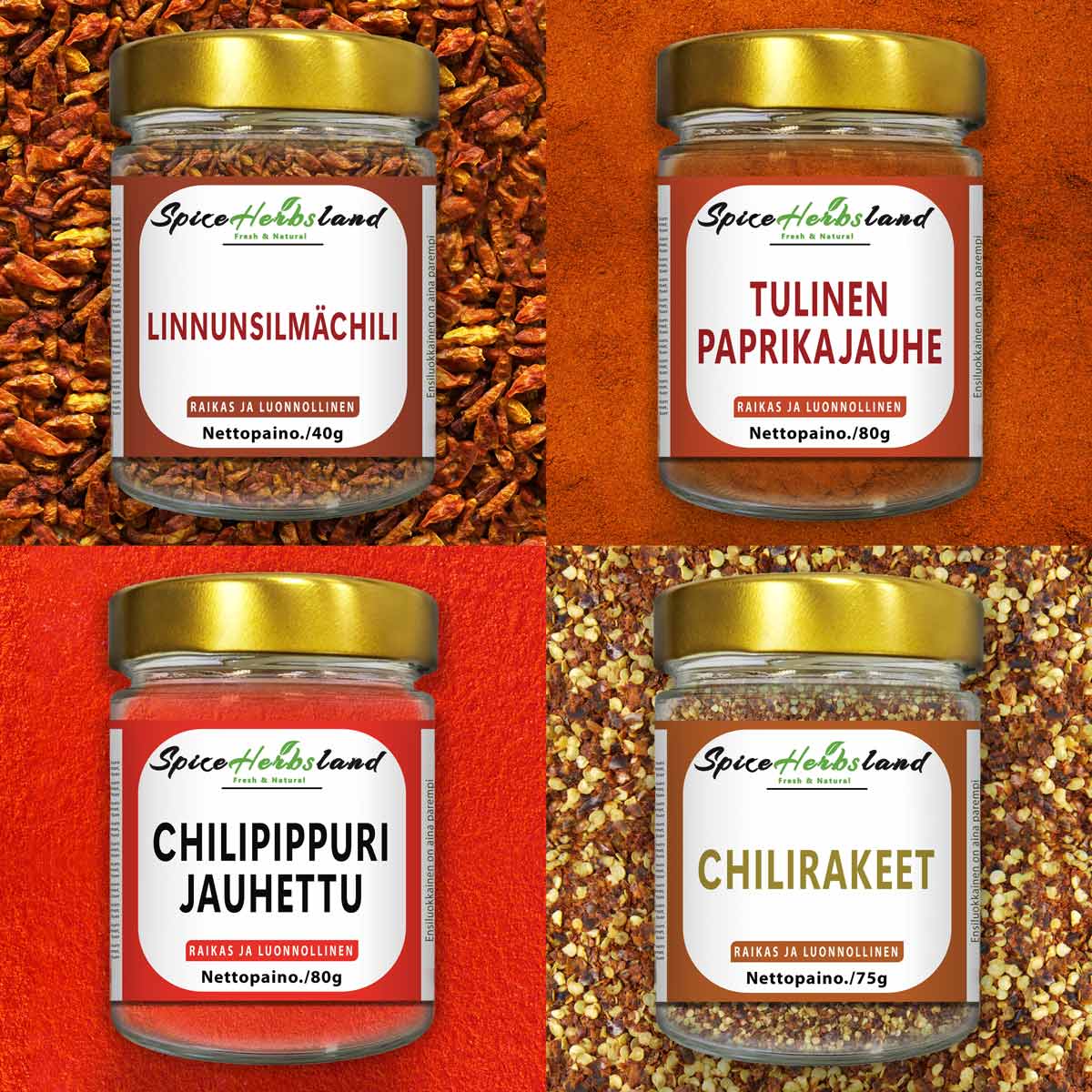 Chilikokoelma - 4 kpl pakkaus