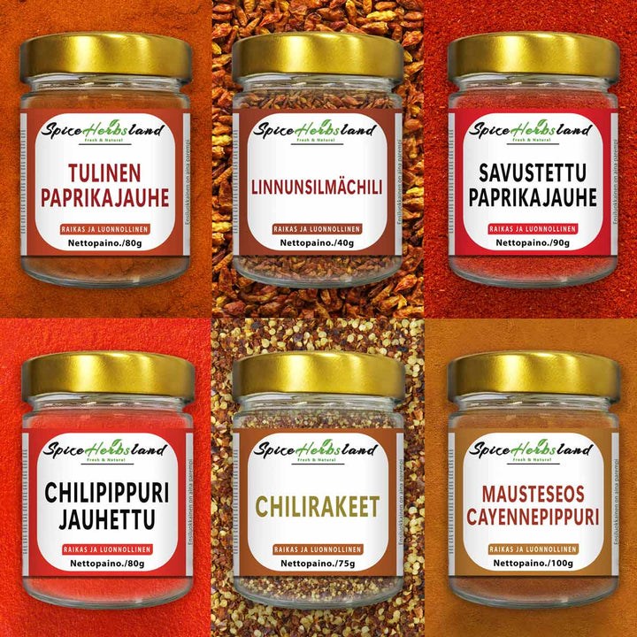 Čili-kokoelma - 6 kpl pakkaus