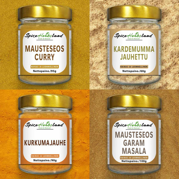 Intialainen maustepakkaus - 4 kappaletta