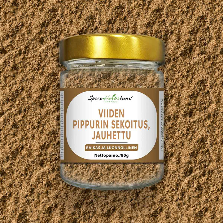 Viiden pippurin sekoitus, jauhettu